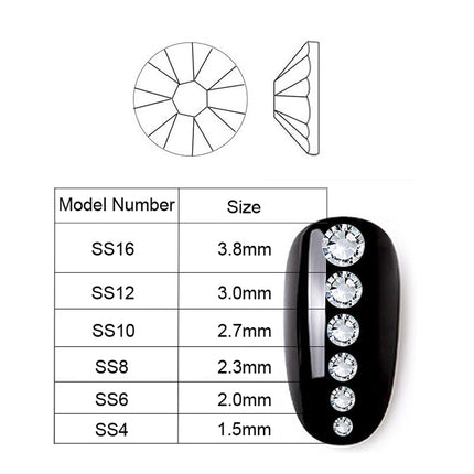 Nail Flat-Back AB Crystal Rhinestones, Mixed Sizes for Manicure