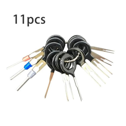Handy Kit for Everyday Car Wiring Maintenance Tasks - 11pcs terminal removal key set on ring for safe connector pin extraction