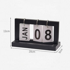 Elegant Wooden Flip Calendar: Chic Desktop Ornament for Home and Office