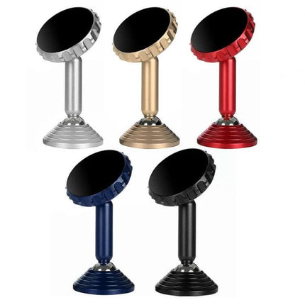 Q7 Car Phone Magnetic Bracket With Double Ball Arm in silver gold red blue and black, compact magnetic car phone mount for dashboard