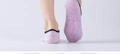 Cotton Backless Ballet and Yoga Grip Socks with Straps