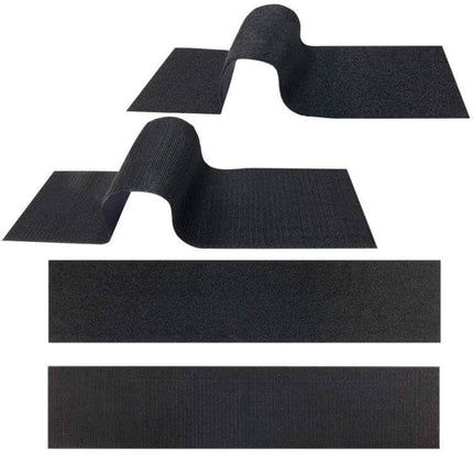 Adhesive Hook and Loop Tape for Securing Car License Plates - black polyester strips with adhesive backing for easy plate attachment