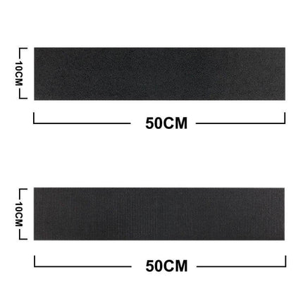 Adhesive Hook and Loop Tape for Securing Car License Plates - 50cm x 10cm black polyester strips with adhesive backing for easy plate attachment