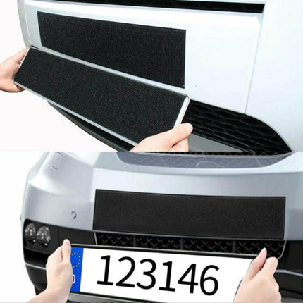 Adhesive Hook and Loop Tape for Securing Car License Plates applied to vehicle bumper for easy removable mounting