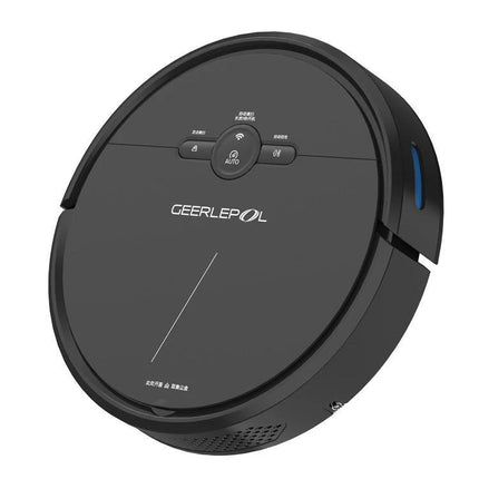 GEERLEPOL Automatic Sweeping Robot for App-Controlled Cleaning black round robot vacuum with app control and auto mode