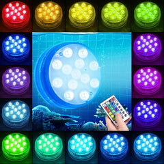 Magnetic Waterproof LED Pool Light with RF Remote Control - 15 Dynamic Colors for Underwater Illumination