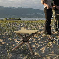 Portable Waterproof Canvas Triangle Stool for Camping and Fishing Activities