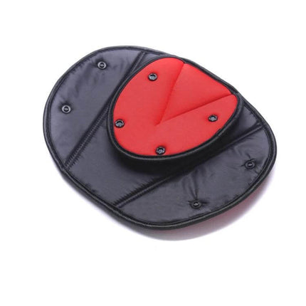Car Seat Belt Cover Triangle Design for Child Comfort - red and black triangle seat belt fixator cushion made of soft PP cotton