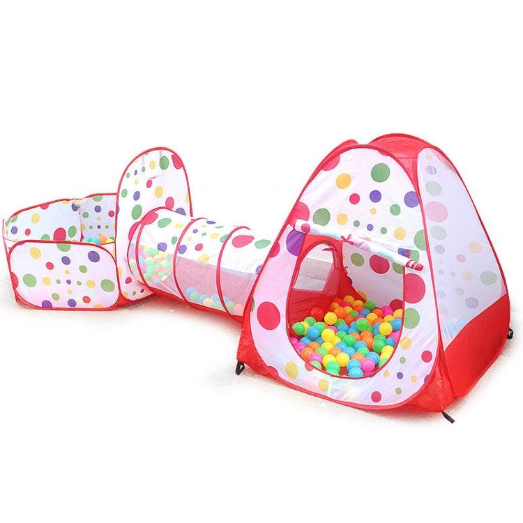 Kids' 3-in-1 Play Tent Set with Tunnel and Ball Pool - Foldable Fun!