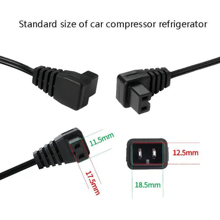 Car Refrigerator Power Cord 12/24V With Switch 1m