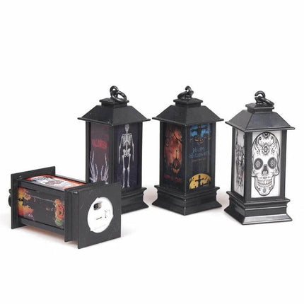 Halloween Window Lanterns Luminous Pumpkin And Ghost Ornaments - compact plastic luminous pumpkin and ghost window lanterns, button battery powered