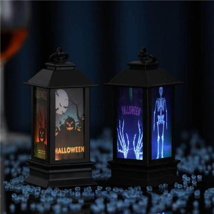 Halloween Window Lanterns Luminous Pumpkin And Ghost Ornaments compact luminous plastic window lanterns with pumpkin and ghost designs, battery-powered