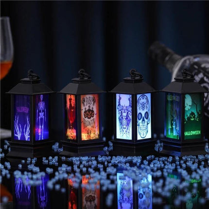 Halloween Window Lanterns Luminous Pumpkin And Ghost Ornaments compact luminous plastic window lanterns with pumpkin and ghost designs, battery-powered