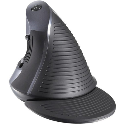 DELUX Ergonomic Vertical Wired Mouse for Comfortable Computing black right-handed vertical ergonomic mouse with DPI button and textured palm rest