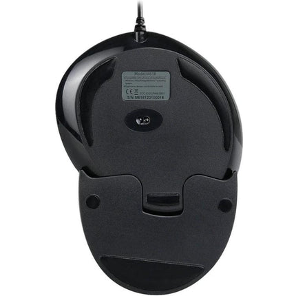 DELUX Ergonomic Vertical Wired Mouse for Comfortable Computing - black wired ergonomic vertical mouse underside view