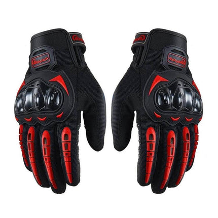 Riding Tribe Motorcycle Gloves For Outdoor Riding, Size M black red protective touchscreen gloves with knuckle armor