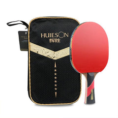 HUIESON HS-LX Six Star 5-Layer Chicken Wing Wood Table Tennis Racket with Carbon Technology