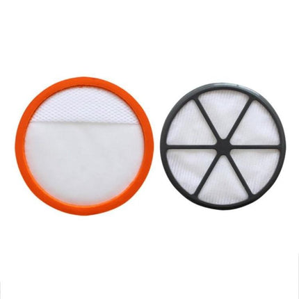 High-Efficiency HEPA Filter Kit for Vacuum Cleaners, Two-Piece Set - round orange and black replacement filters for pet and smoke odor reduction
