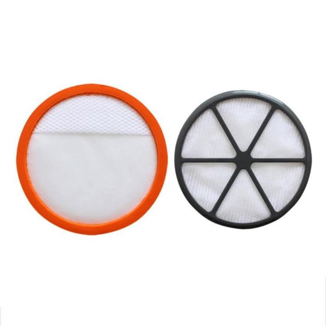 High-Efficiency HEPA Filter Kit for Vacuum Cleaners, Two-Piece Set - round orange and black replacement filters for pet and smoke odor reduction