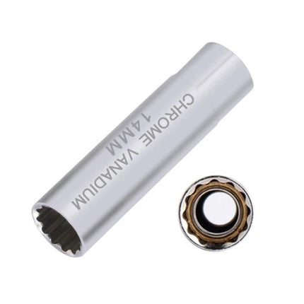 Handy Wrench for Routine Car Spark Plug Maintenance at Home - chrome vanadium spark plug socket, 14mm, attaches to ratchet for easy DIY tune-ups
