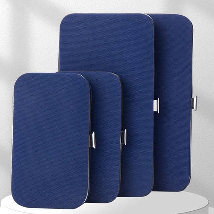 Stainless Steel Nail Clipper Set For Home Manicure in navy PU/ABS cases showing multi-size kit for nails, brows and facial grooming