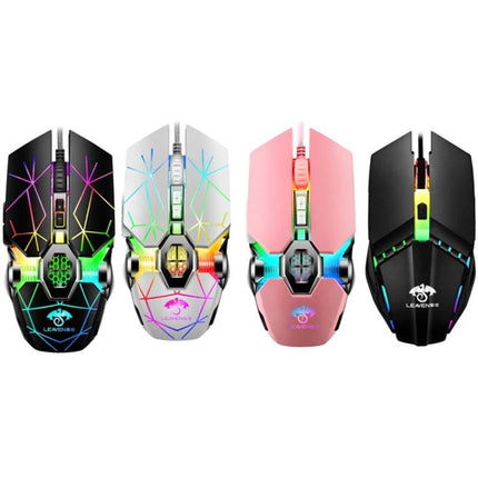 Leaven Wired RGB Gaming Mouse for Office and Gaming - ergonomic wired RGB gaming mouse with customizable breathing lights in multiple colors