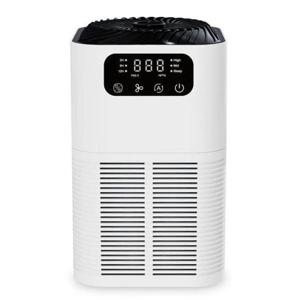 Desktop Aromatherapy Diffuser With Negative Ion Purifier white compact desk air purifier with digital display and vents