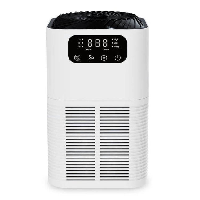 Desktop Aromatherapy Diffuser With Negative Ion Purifier white compact desk air purifier with digital display and vents