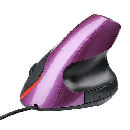 Ergonomic Vertical Wired Mouse for Daily Computer Use in Multiple Colors - purple upright wired ergonomic mouse reducing wrist fatigue