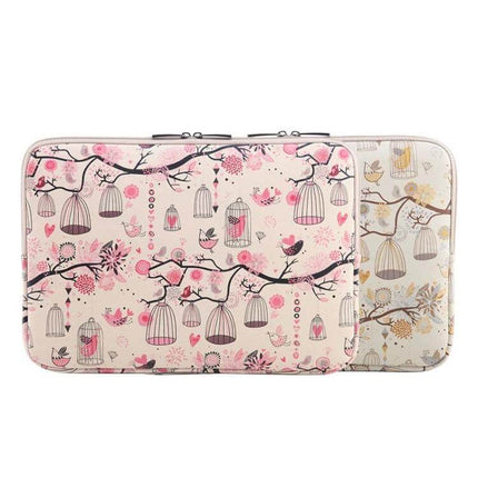 LiSEN Protective Bag for 10 to 15 Inch Notebooks and Tablets - pink floral padded sleeve for travel and daily laptop protection