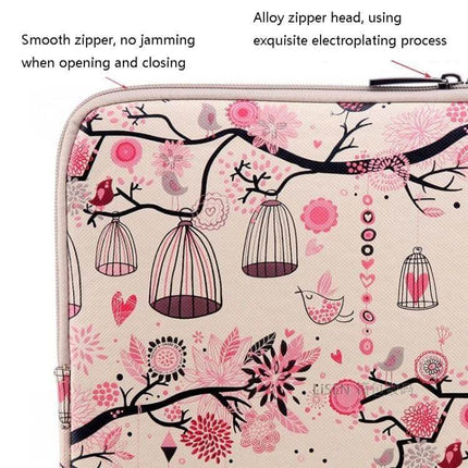 LiSEN Protective Bag for 10 to 15 Inch Notebooks and Tablets pink floral zipper sleeve for laptop and tablet protection