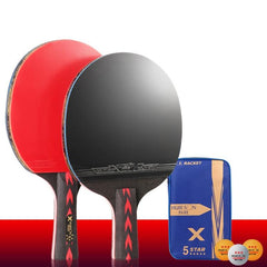 Juego de raquetas de tenis de mesa de fibra de carbono avanzadas HUIESON HS-CPPX5 con diseño adhesivo de doble cara