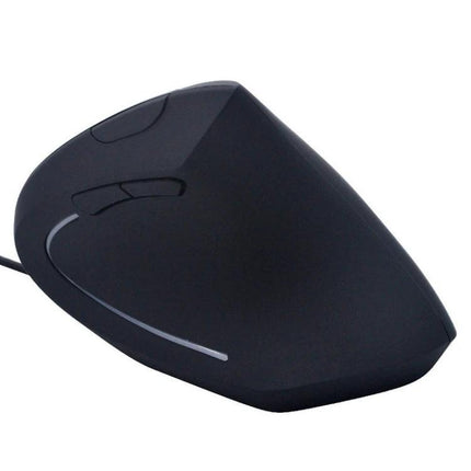 Ergonomic Wired Optical Upright Mouse for Daily Computing Tasks - black wired ergonomic upright mouse with side buttons and adjustable DPI