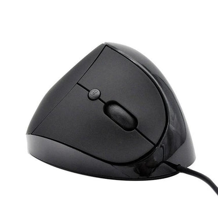 Ergonomic Vertical Mouse for Comfortable Daily Computing - black wired upright mouse with DPI button for reduced wrist strain