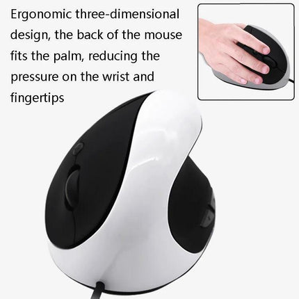 Ergonomic Vertical Mouse for Comfortable Daily Computing - white and black upright mouse reduces wrist pressure, adjustable DPI for everyday use