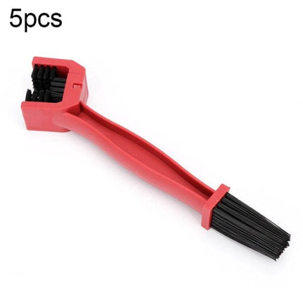 Bicycle And Motorcycle Cleaning Brush Set, Three-Sided Chain Brush - red three-sided chain brush for drivetrain cleaning