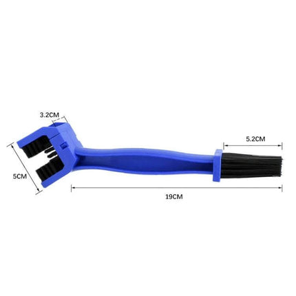 Bicycle And Motorcycle Cleaning Brush Set, Three-Sided Chain Brush - blue three-sided chain and sprocket cleaning brush with tail bristles 19cm