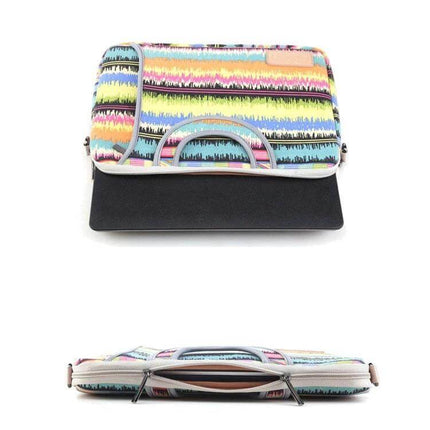 LiSEN Canvas Laptop Sleeve for 13 to 15 Inch Laptops - colorful patterned canvas sleeve with handle and protective polyester cotton lining