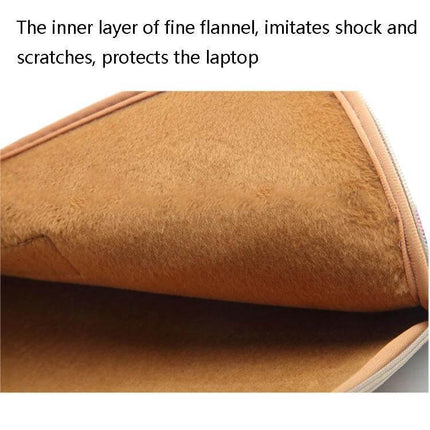 LiSEN Canvas Laptop Sleeve for 13 to 15 Inch Laptops interior showing soft flannel lining that protects against shocks and scratches