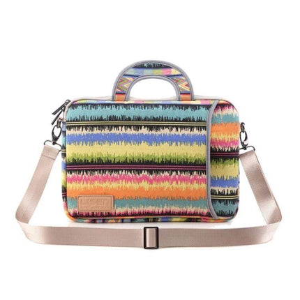 LiSEN Canvas Laptop Sleeve for 13 to 15 Inch Laptops - colorful patterned canvas protective sleeve with handle and adjustable shoulder strap