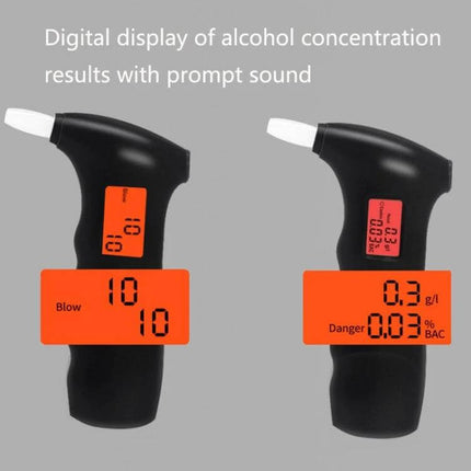 Compact Portable Digital Breath Alcohol Tester for Quick Checks showing digital display readings and prompt sound for quick sobriety checks