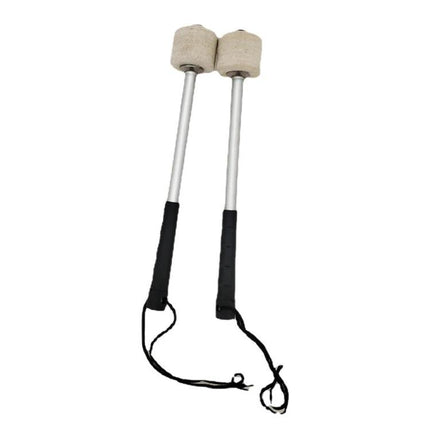 Essential Drumsticks for Daily Music Practice Sessions - wool felt head, stainless steel shaft marching drum mallets