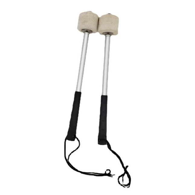 Essential Drumsticks for Daily Music Practice Sessions - wool felt head, stainless steel shaft marching drum mallets
