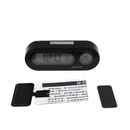 Car Dashboard Clock with Temperature for Daily Drives - compact digital dashboard clock showing time and small thermometer display