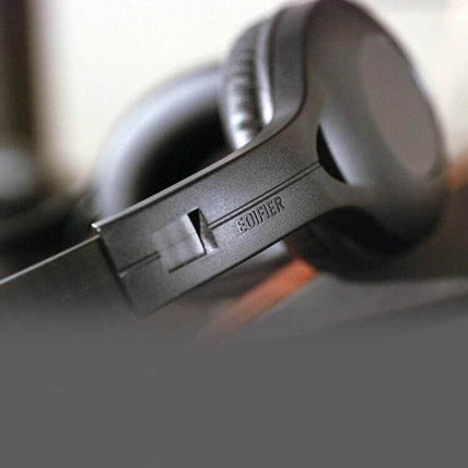 Edifier USB Gaming Headset For Desktop Gaming And Video Calls sleek black on-ear headset with adjustable mic and USB connection