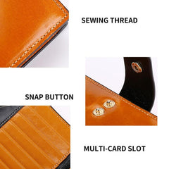 Premium Cowhide Long Leather Clutch Wallet for Women - RFID Anti-Theft, Retro Design with Multiple Card and Cash Slots