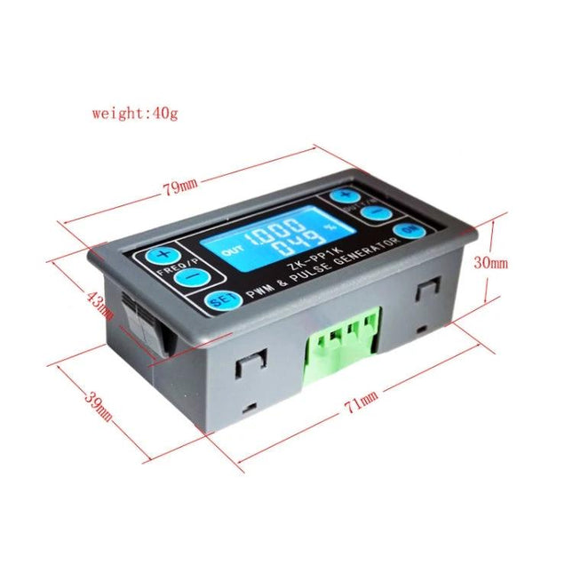 Adjustable PWM Signal Generator for Motor Control and Dimming compact panel mount PWM pulse generator with LCD and terminal for motor speed and dimming control