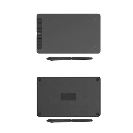 VEIKK Drawing Tablet for Digital Art and Mobile Connectivity showing front and back views with stylus and shortcut keys