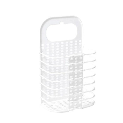 Folding Basket for Bathroom Laundry and Toy Storage - white plastic foldable basket for shower laundry and bath toy organization