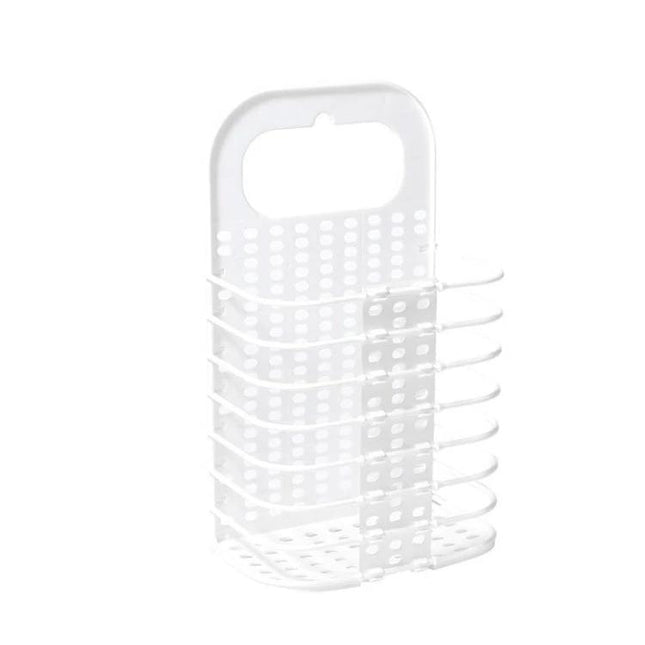 Folding Basket for Bathroom Laundry and Toy Storage - white plastic foldable basket for shower laundry and bath toy organization